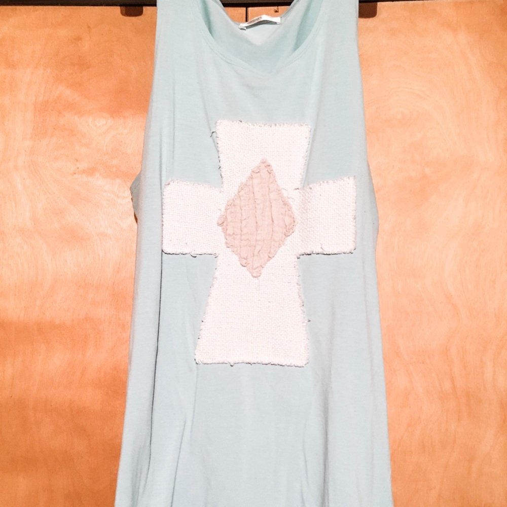 Umgee cross appliqué tank tunic